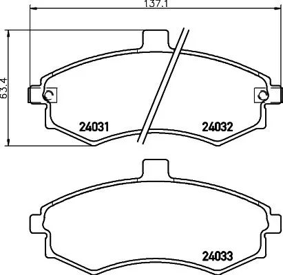 1x MINTEX MDB2542 Brake Pad Set