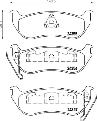 1x MINTEX MDB2550 Brake Pad Set