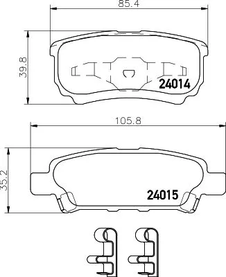 1x MINTEX MDB2612 Brake Pad Set