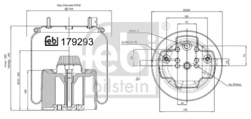 FEBI BILSTEIN FEBI BILSTEIN 179293 Febi Air Bag Suspension Spring 