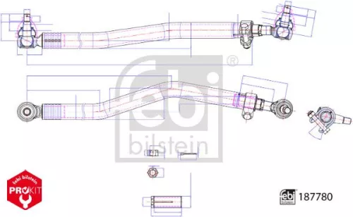 FEBI BILSTEIN FEBI BILSTEIN 187780 Febi Front Centre Rod Assembly For Volvo Fm Ii Fm Iii Fmx Ii Fmx Iii 