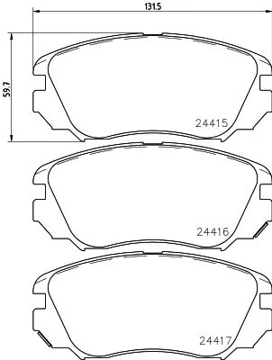 1x MINTEX MDB2870 Brake Pad Set