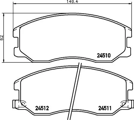 1x MINTEX MDB2872 Brake Pad Set