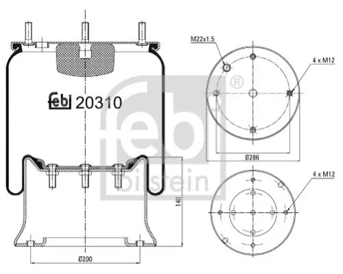 FEBI BILSTEIN FEBI BILSTEIN 20310 Febi Air Bag Suspension Spring For Volvo F10 F12 