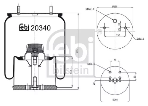FEBI BILSTEIN FEBI BILSTEIN 20340 Febi Air Bag Suspension Spring 