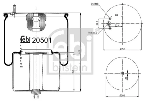 FEBI BILSTEIN FEBI BILSTEIN 20501 Febi Air Bag Suspension Spring For Volvo Fh12 Fh16 Fl10 Fl12 Fl7 Fm10 Fm12  