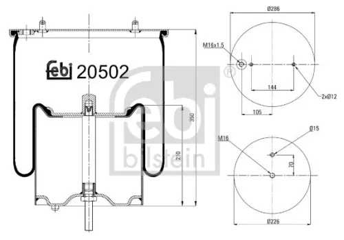Febi Rear Left Or Right Air Bag Suspension Spring For Scania 3 - Series 4