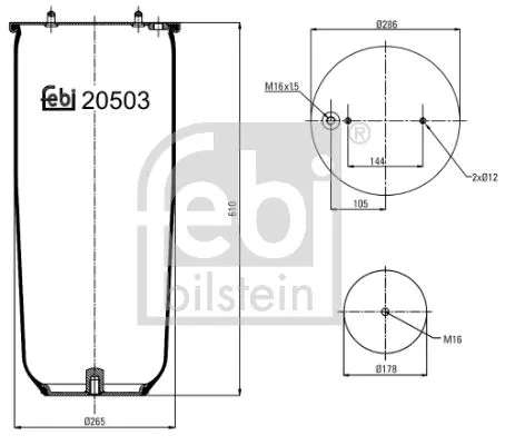 FEBI BILSTEIN FEBI BILSTEIN 20503 Febi Rear Left Or Right Air Bag Suspension Spring For Scania 4 - Series G 