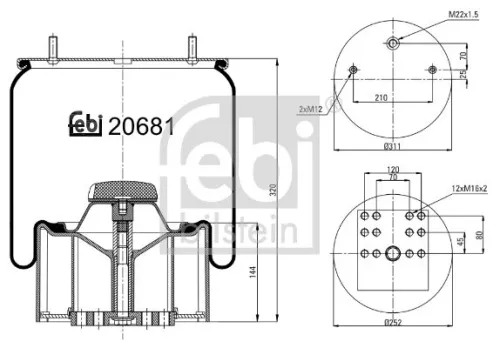 FEBI BILSTEIN FEBI BILSTEIN 20681 Febi Air Bag Suspension Spring 