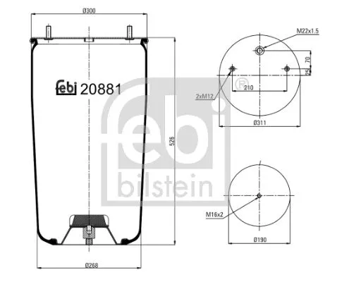 FEBI BILSTEIN FEBI BILSTEIN 20881 Febi Air Bag Suspension Spring 