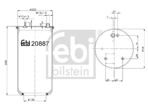 FEBI BILSTEIN FEBI BILSTEIN 20887 Febi Rear Left Or Right Air Bag Suspension Spring For Daf 75 75 Cf 85 85  