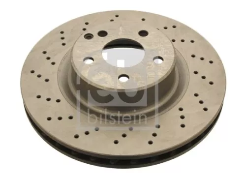 2x Febi Front Perforated/vented Brake Disc For Mercedes-benz S-class