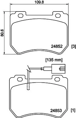1x MINTEX MDB3037 Brake Pad Set