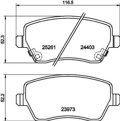 1x MINTEX MDB3186 Brake Pad Set