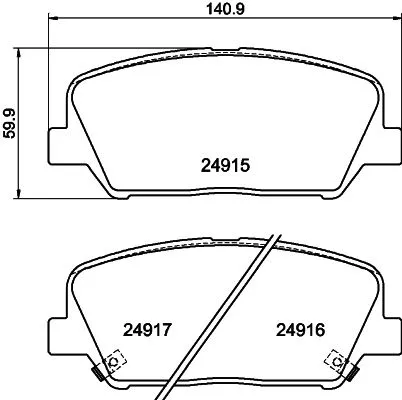 1x MINTEX MDB3282 Brake Pad Set