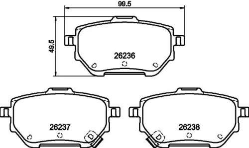 1x MINTEX MDB3338 Brake Pad Set