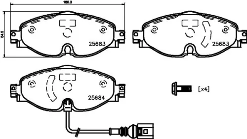 1x  MINTEX Brake Pad Set