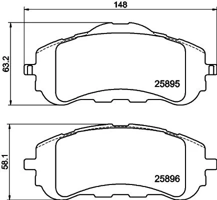 1x MINTEX MDB3412 Brake Pad Set