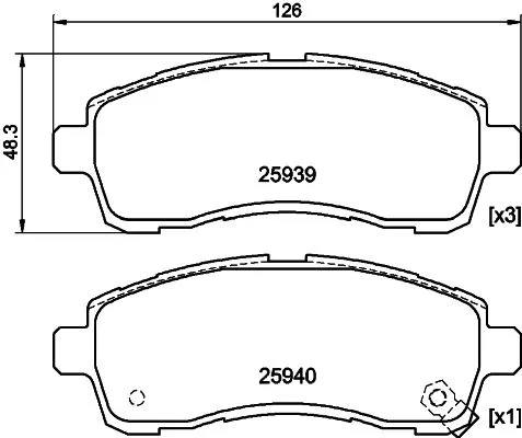MINTEX MINTEX MDB3432 1x MINTEX MDB3432 Brake Pad Set 