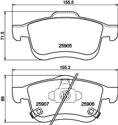 1x MINTEX MDB3440 Brake Pad Set