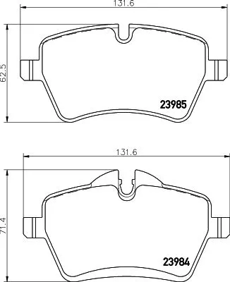 1x MINTEX MDB3452 Brake Pad Set