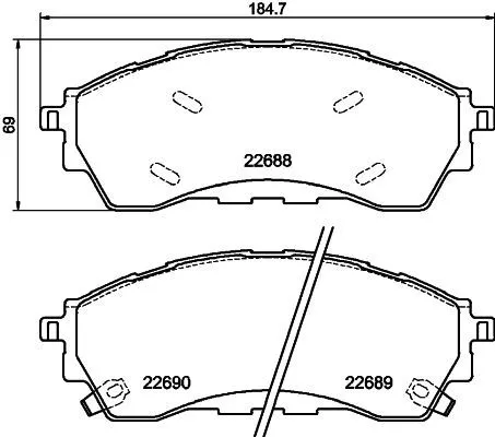 1x MINTEX MDB3454 Brake Pad Set
