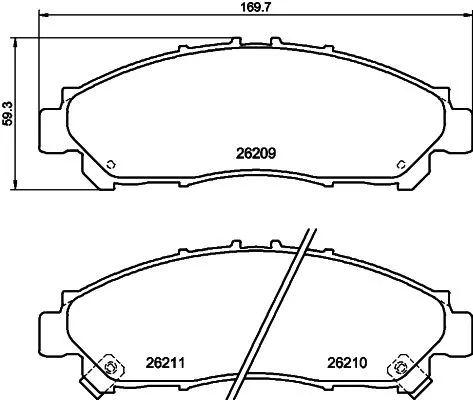 1x MINTEX MDB3458 Brake Pad Set