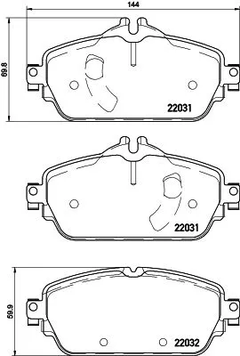 1x MINTEX MDB3704 Brake Pad Set