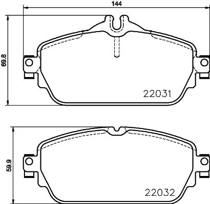 1x MINTEX MDB3706 Brake Pad Set