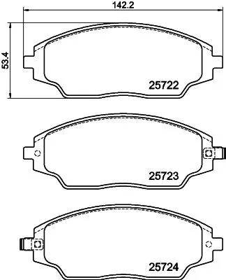 1x MINTEX MDB3733 Brake Pad Set