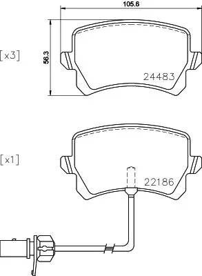 1x MINTEX MDB3777 Brake Pad Set