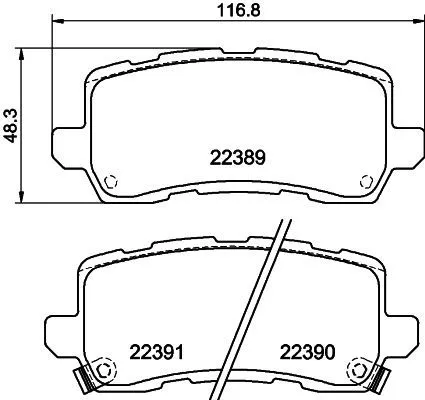 MINTEX MINTEX MDB3843 1x MINTEX MDB3843 Brake Pad Set 