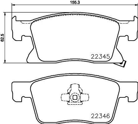 1x MINTEX MDB3845 Brake Pad Set