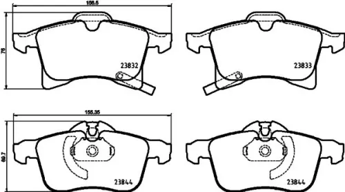 1x MINTEX MDB3874 Brake Pad Set