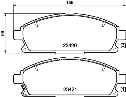 1x  MINTEX Brake Pad Set