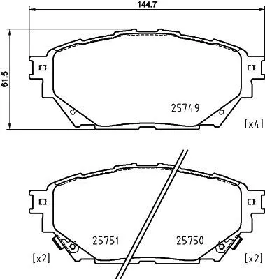 1x MINTEX MDB4047 Brake Pad Set