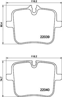 1x MINTEX MDB4052 Brake Pad Set