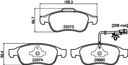 MINTEX MINTEX MDB4393 1x MINTEX MDB4393 Brake Pad Set 