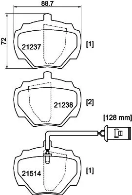 1x MINTEX MLB105 Brake Pad Set