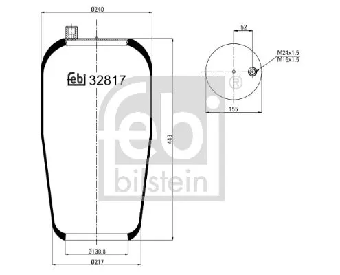 FEBI BILSTEIN FEBI BILSTEIN 32817 Febi Rear Left Or Right Air Bag Suspension Spring For Mercedes-benz Actro 
