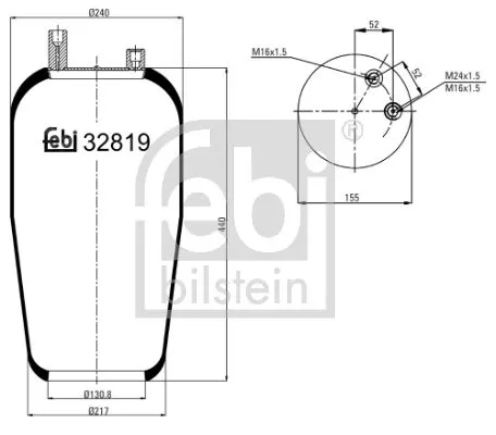 FEBI BILSTEIN FEBI BILSTEIN 32819 Febi Rear Left Or Right Air Bag Suspension Spring For Mercedes-benz Actro 