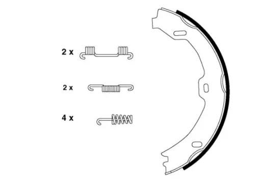 1x Brake Shoe Set, parking brake