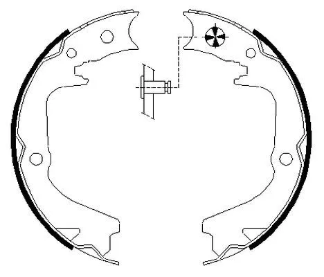 1x Brake Shoe Set, parking brake