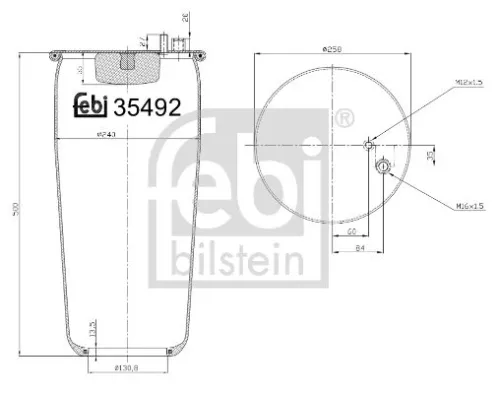 FEBI BILSTEIN FEBI BILSTEIN 35492 Febi Rear Left Or Right Air Bag Suspension Spring For Erf Man Ect Foc Tga 
