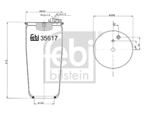 FEBI BILSTEIN FEBI BILSTEIN 35617 Febi Rear Left Or Right Air Bag Suspension Spring For Man Foc Tga Tgm Tgs 