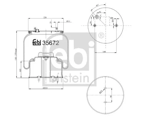 FEBI BILSTEIN FEBI BILSTEIN 35672 Febi Front Left Front Right Air Bag Suspension Spring For Scania 4 - Series 