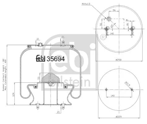 FEBI BILSTEIN FEBI BILSTEIN 35694 Febi Front Left Front Right Air Bag Suspension Spring For Scania 4 - Series 