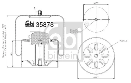 FEBI BILSTEIN FEBI BILSTEIN 35878 Febi Rear Left Or Right Air Bag Suspension Spring For Mercedes-benz Actro 