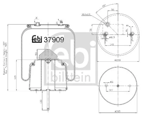 FEBI BILSTEIN FEBI BILSTEIN 37909 Febi Rear Left Or Right Air Bag Suspension Spring For Scania 4 - Series B 