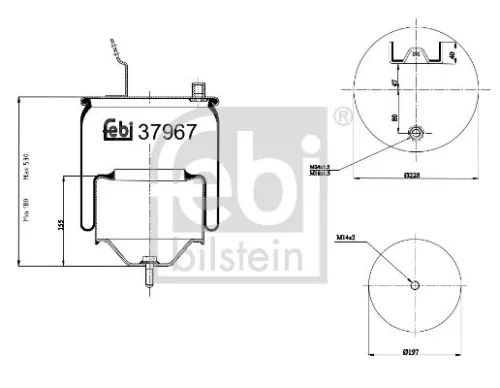 FEBI BILSTEIN FEBI BILSTEIN 37967 Febi Rear Left Or Right Air Bag Suspension Spring For Volvo Fh Fh Ii Fh12 